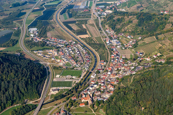 Lautenbach in the state Baden-Wuerttemberg, Germany from above