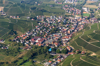 Aerial view of District Heimbach in Durbach in the state Baden-Wuerttemberg, Germany