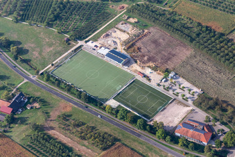 Hall at Durbach and sports fields in the district Ebersweier in Durbach in the state Baden-Wuerttemberg, Germany