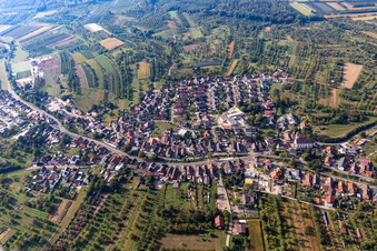 Oblique view of District Ebersweier in Durbach in the state Baden-Wuerttemberg, Germany