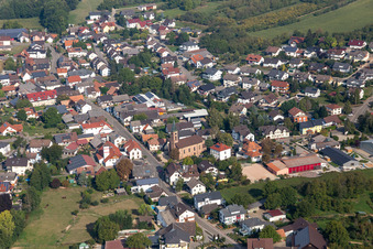 Aerial photograpy of District Nesselried in Appenweier in the state Baden-Wuerttemberg, Germany