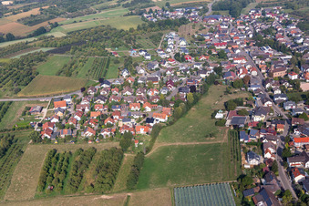 District Nesselried in Appenweier in the state Baden-Wuerttemberg, Germany from above