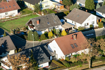 Aerial view of Raiffeisenring in Hatzenbühl in the state Rhineland-Palatinate, Germany