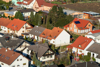 Aerial photograpy of Raiffeisenring in Hatzenbühl in the state Rhineland-Palatinate, Germany