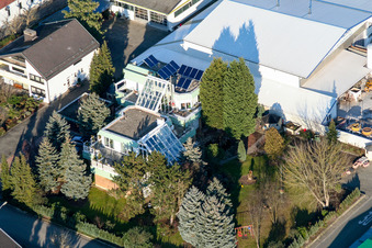 Aerial view of Industriestraße Bauernwaldstr in Rheinzabern in the state Rhineland-Palatinate, Germany