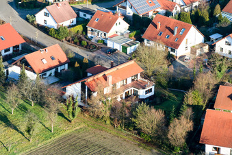 Aerial photograpy of New development area An den Tongruben in Rheinzabern in the state Rhineland-Palatinate, Germany