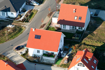 Drone recording of New development area An den Tongruben in Rheinzabern in the state Rhineland-Palatinate, Germany