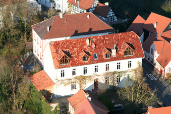 Ludwigstr in Jockgrim in the state Rhineland-Palatinate, Germany seen from a drone