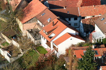 Ludwigstr in Jockgrim in the state Rhineland-Palatinate, Germany seen from above