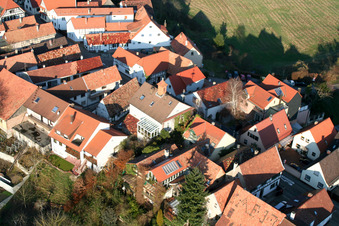 Ludwigstr in Jockgrim in the state Rhineland-Palatinate, Germany from the plane