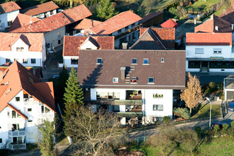 Oblique view of Bahnhofstr in Jockgrim in the state Rhineland-Palatinate, Germany