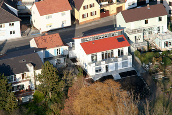 Bahnhofstr in Jockgrim in the state Rhineland-Palatinate, Germany from above
