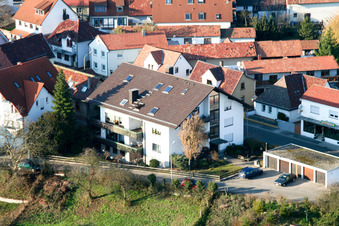 Drone image of Bahnhofstr in Jockgrim in the state Rhineland-Palatinate, Germany