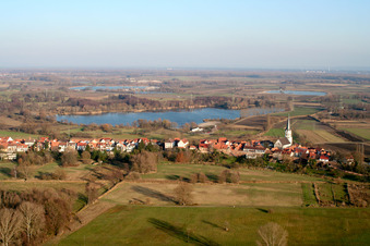 From the west in Jockgrim in the state Rhineland-Palatinate, Germany