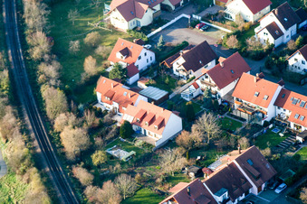 Aerial view of Living close to the city in Kandel in the state Rhineland-Palatinate, Germany