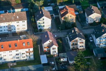 Aerial view of Elsässerstr in Kandel in the state Rhineland-Palatinate, Germany