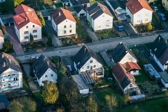 Aerial photograpy of Elsässerstr in Kandel in the state Rhineland-Palatinate, Germany