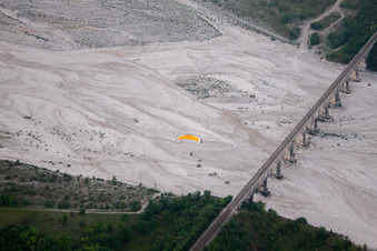 Aerial view of Vajont in the state Pordenone, Italy