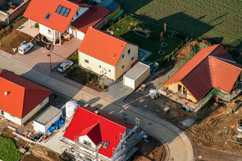 Oblique view of Seltzer Ring in the district Kleinsteinfeld in Niederotterbach in the state Rhineland-Palatinate, Germany