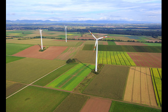 Wind farm in Minfeld in the state Rhineland-Palatinate, Germany
