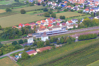 Aerial photograpy of Train station Winden(Palatinate) in Winden in the state Rhineland-Palatinate, Germany