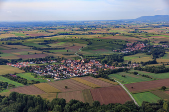 Aerial view of Village view from the northeast in Barbelroth in the state Rhineland-Palatinate, Germany