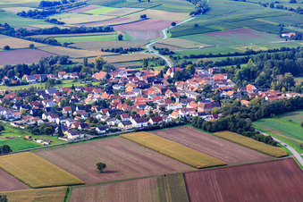 Aerial photograpy of Village view from the northeast in Barbelroth in the state Rhineland-Palatinate, Germany