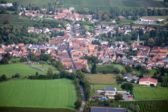 Aerial view of District Ingenheim in Billigheim-Ingenheim in the state Rhineland-Palatinate, Germany