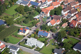 Drone image of District Heuchelheim in Heuchelheim-Klingen in the state Rhineland-Palatinate, Germany