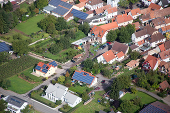 District Heuchelheim in Heuchelheim-Klingen in the state Rhineland-Palatinate, Germany from the drone perspective