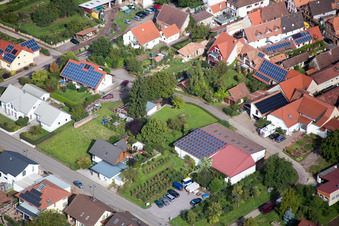 District Heuchelheim in Heuchelheim-Klingen in the state Rhineland-Palatinate, Germany seen from a drone
