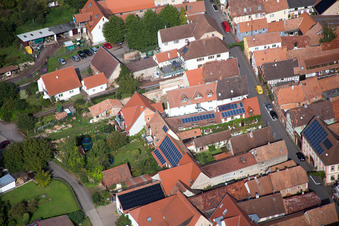 Aerial photograpy of District Heuchelheim in Heuchelheim-Klingen in the state Rhineland-Palatinate, Germany