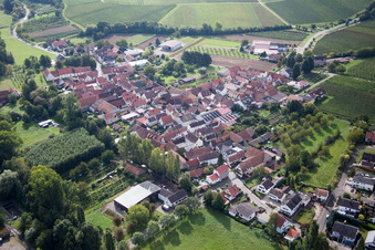 District Klingen in Heuchelheim-Klingen in the state Rhineland-Palatinate, Germany seen from above