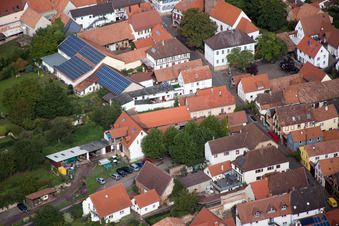 District Heuchelheim in Heuchelheim-Klingen in the state Rhineland-Palatinate, Germany from the drone perspective