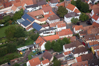 District Heuchelheim in Heuchelheim-Klingen in the state Rhineland-Palatinate, Germany from a drone