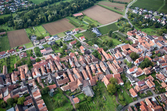 District Heuchelheim in Heuchelheim-Klingen in the state Rhineland-Palatinate, Germany viewn from the air