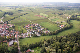 District Klingen in Heuchelheim-Klingen in the state Rhineland-Palatinate, Germany from the drone perspective