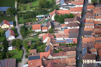 Aerial view of District Heuchelheim in Heuchelheim-Klingen in the state Rhineland-Palatinate, Germany