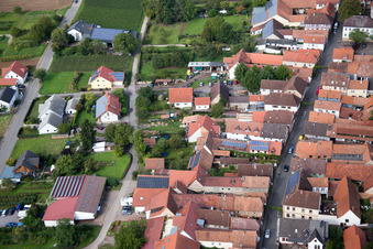 Aerial photograpy of District Heuchelheim in Heuchelheim-Klingen in the state Rhineland-Palatinate, Germany