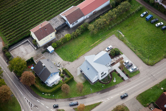 Drone recording of District Heuchelheim in Heuchelheim-Klingen in the state Rhineland-Palatinate, Germany