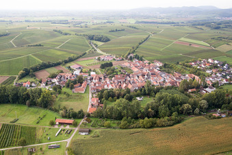 Aerial view of District Klingen in Heuchelheim-Klingen in the state Rhineland-Palatinate, Germany