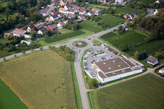 District Appenhofen in Billigheim-Ingenheim in the state Rhineland-Palatinate, Germany from above