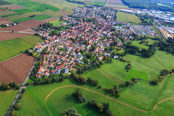 Village view from the west in Rohrbach in the state Rhineland-Palatinate, Germany