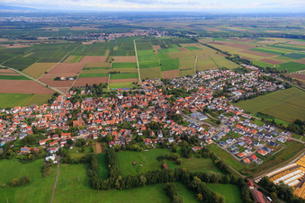 Overview of the town from the southwest in Rohrbach in the state Rhineland-Palatinate, Germany