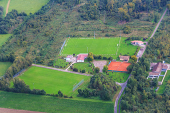 Sports field, tennis court and shooting range in Steinweiler in the state Rhineland-Palatinate, Germany