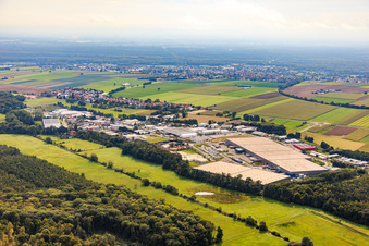 Horst industrial area from the northwest in the district Minderslachen in Kandel in the state Rhineland-Palatinate, Germany