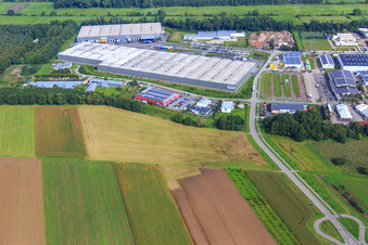 Horst industrial area from the south in the district Minderslachen in Kandel in the state Rhineland-Palatinate, Germany