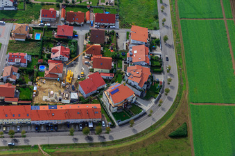 Aerial view of On the high trail in Kandel in the state Rhineland-Palatinate, Germany