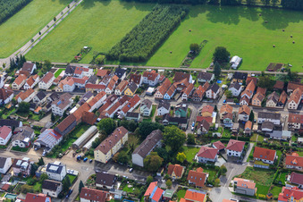 Aerial photograpy of Saarstr in Kandel in the state Rhineland-Palatinate, Germany