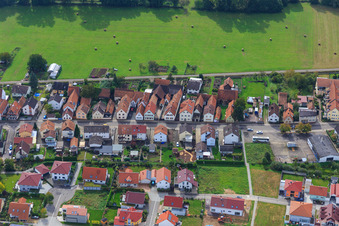 Saarstr in Kandel in the state Rhineland-Palatinate, Germany from above